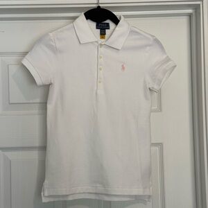 Polo by Ralph Lauren Kids White Polo Shirt with Pink Logo
